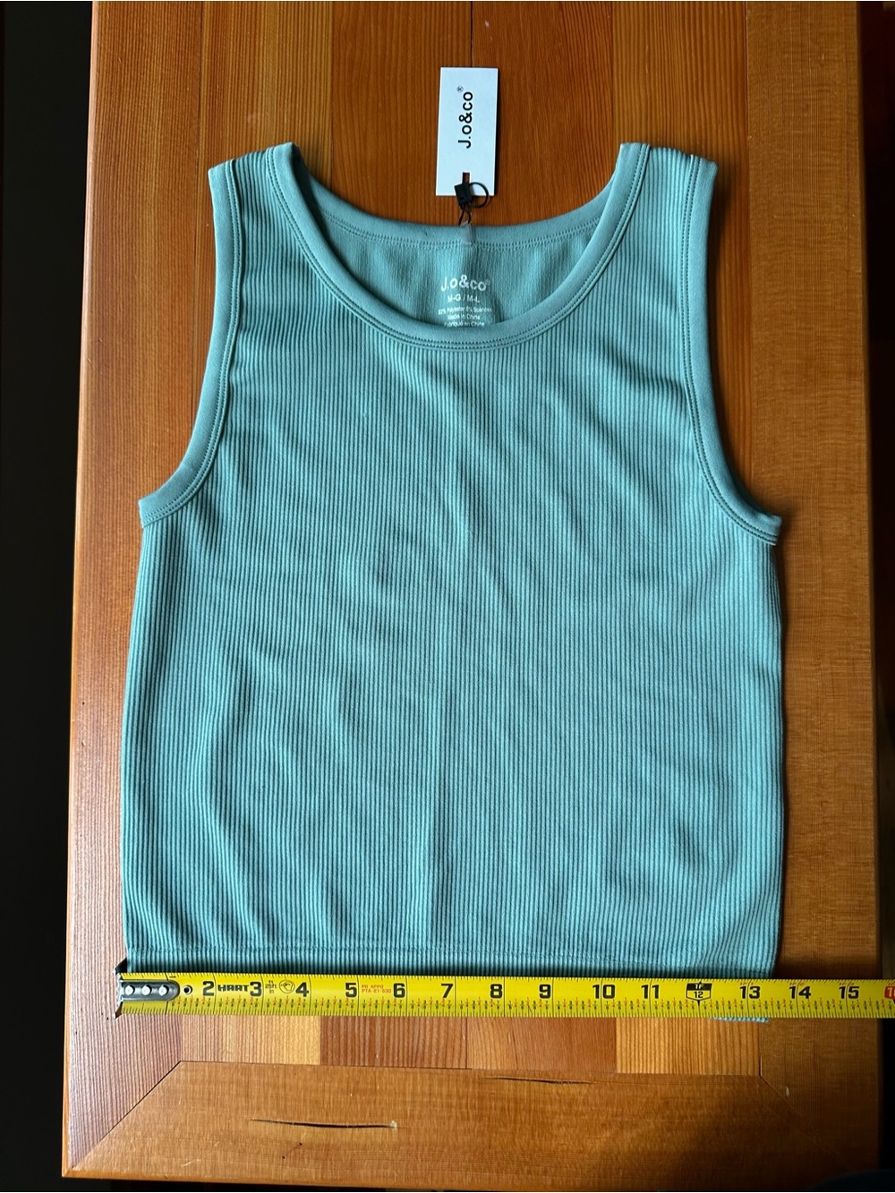 NWT J. O & Co Women’s Ribbed Tank Top in Turquoise - Size M-L